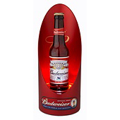 Illuminated bottle display for Budweiser
